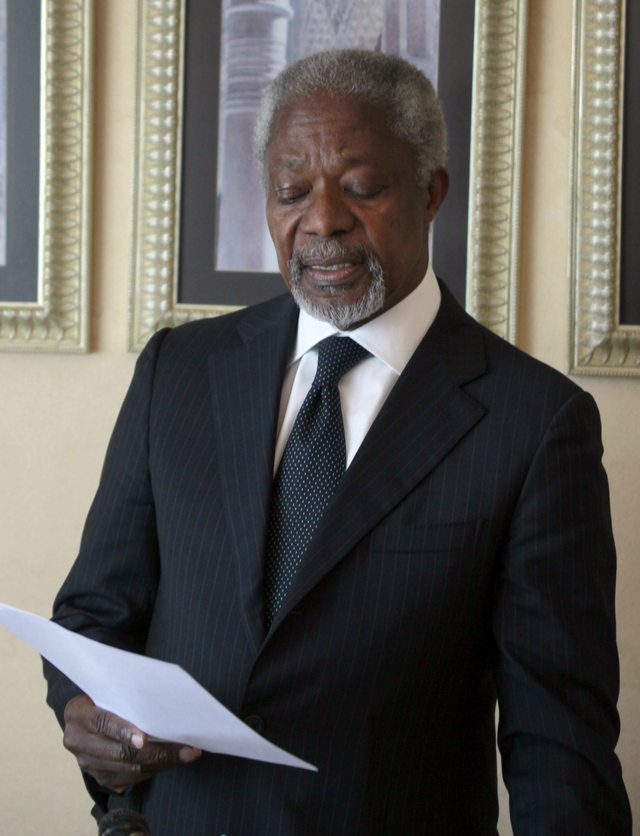 Kofi Annan, tras una reunión con Bachar Al Asad.