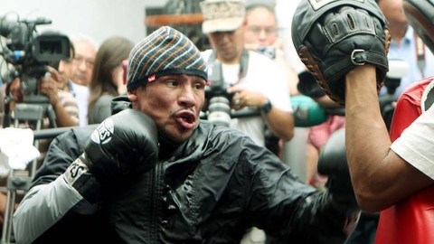 Juan Manuel Márquez ofreció ayer  una entrenamiento público en la Ciudad de México con miras a su pelea del próximo sábado.
