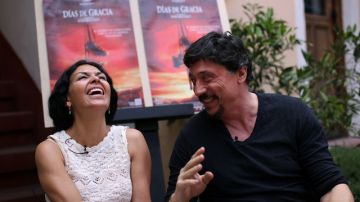 La actriz Dolores Heredia y el actor Carlos Bardem, en la presentación de 'Días de Gracia'.