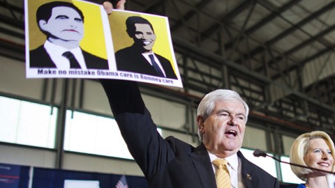 Newt Gingrich se encuentra en Dover, Delaware haciendo campaña.