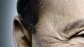 Retrato del expresidente  Silvio Berlusconi,  en exposición 'Platon, Las caras del poder'.