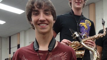 El cuarteto de sax de la preparatoria Jersey Village que ganó la oportunidad de tocar con la Sinfónica de Houston. Foto: