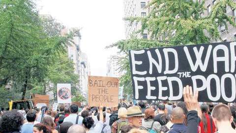 Miembros del movimiento Occupy Wall Street.