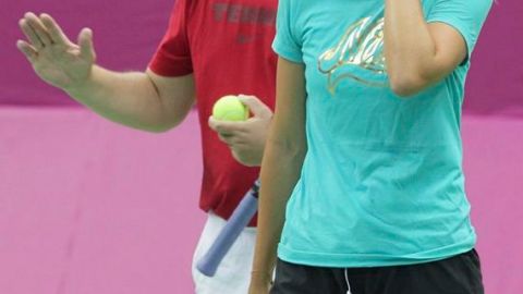 Maria Sharapova y su entrenador.
