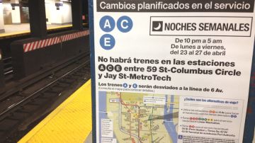 Por cuatro noches seguidas la MTA cancelará el servicio del tren A, C y E, con el fin de realizar trabajos de reparaciones.