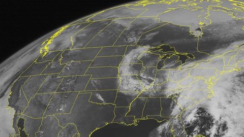 La densa nube que cubre buena parte de la Costa Este de Estados Unidos, y que puede descargar fuertes tormentas.