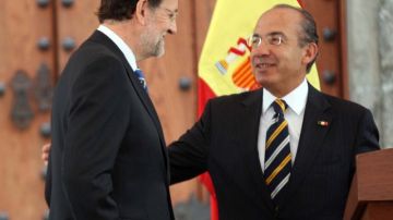 El presidente de España Mariano Rajoy, y su homólogo el mexicano Felipe Calderón.
