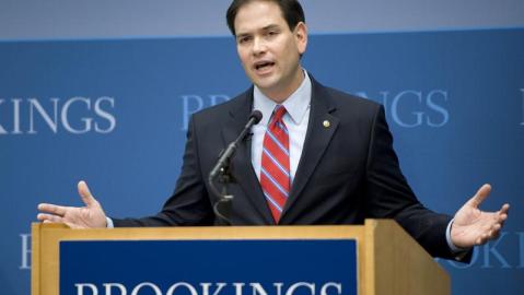 El senador Marco Rubio da un discurso sobre el futuro de la política exterior estadounidense.