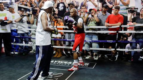 Floyd Mayweather Jr. durante un entrenamiento en Las Vegas.