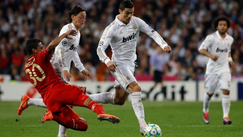 Los jugadores del Bayern Munich corren a celebran su paso a la final de la Champions, tras imponerse al Real Madrid.