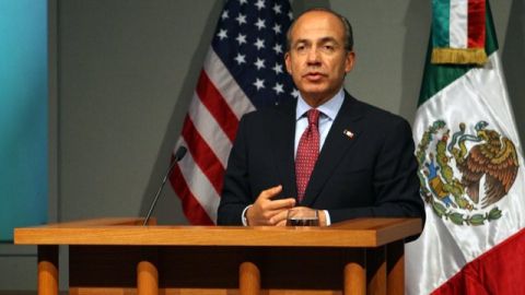 El presidente Felipe Calderón en Houston, Texas.