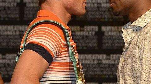 Saúl Álvarez y Shane Mosley frente a frente en la última presentación a los medios.