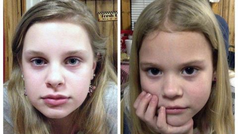 Alexandria Bain de 12 años a la izquierda y Kyliyah Bain de 8.
