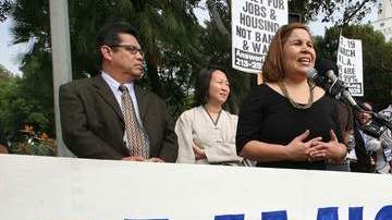 Latinos en una marcha para pedir la reforma migratoria.