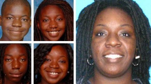 Tanya Thomas y sus cuatro hijos, todos asesinados por la mujer.