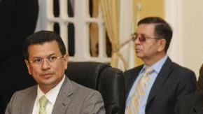 Los presidentes Funes y Lobo, de El Salvador y Honduras respectivamente, en reunión de seguridad.