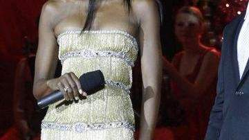 Naomi Campbell y Antonio Banderas el sábado en Viena.