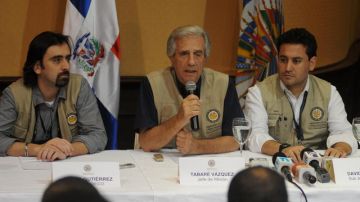 Observación Electoral de la OEA habla en  rueda de prensa, ayer.