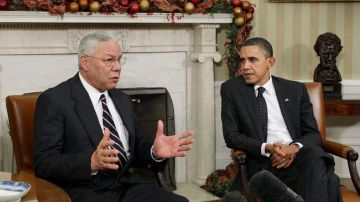 Colin Powell con el presidente Obama.