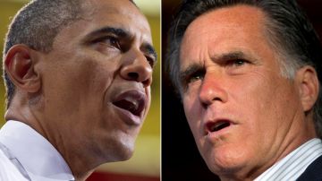 Una reciente encuesta señala que el presidente Barack Obama, (i), sigue aventajando a Mitt Romney entre los latinos.