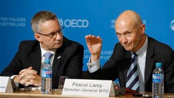 El director de la OMC, Pascal Lamy, en el foro de la OCDE. Rusia recientemente ingresó al primer organismo.