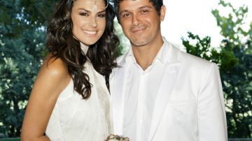 Alejandro Sanz y Raquel Perera el miércoles pasado durante su boda secreta y sorpresa.