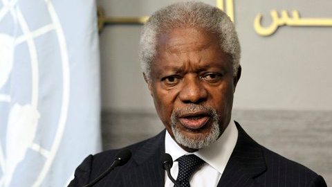 Enviado de la ONU y de la Liga Árabe para Siria, Kofi Annan.