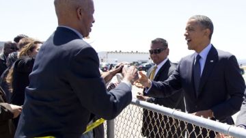 Obama en su llegada a San Francisco