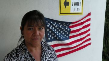 Maribel Flores fue voluntaria de casilla en Redwood City durante las elecciones primarias.