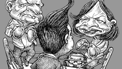 Caricatura de los candidatos a la presidencia de México.