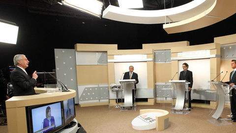 Los cuatro candidatos de las elecciones mexicanas, cuando realizaban su segundo debate el pasado domingo, en Ciudad de México.