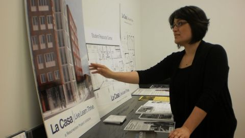 Diseño y maqueta de 'La Casa', residencia estudiantil ubicada en el barrio de Pilsen.