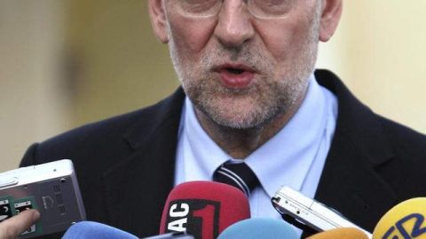 Presidente del Gobierno español, Mariano Rajoy, hablaba con los medios en Los Cabos.