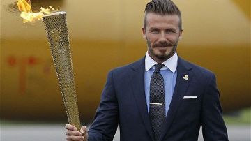 David Beckham acompañó la antorcha olímpica en el trayecto desde Grecia a Londres el pasado 18 de mayo.