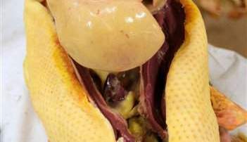 El hígado crecido artificialmente de un pato para producir foie gras.
