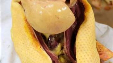 El hígado crecido artificialmente de un pato para producir foie gras.