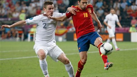 Alba en el juego de ayer contra Portugal.
