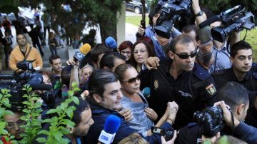 Isabel Pantoja enfrenta juicio en la Ciudad de la Justicia de Málaga, sur de España.