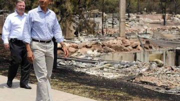 El presidente de EE.UU., Barack Obama constató los daños causados por un incendio, el peor en la historia de Colorado.