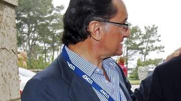 Jesús Zabalza (i), y Enrique Iglesias (d), durante el "XI Encuentro Santander - América Latina. El papel de América Latina en el nuevo escenario económico".