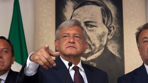AMLO, cuando hablaba durante una conferencia de prensa en la Ciudad de México.