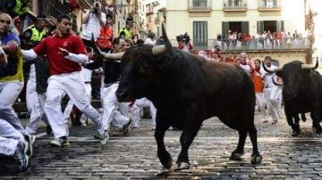 La corrida de toros de la tradicional fiesta de San Fermín en Pamplona.