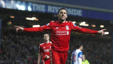 Maxi Rodríguez glorioso en el Liverpool.