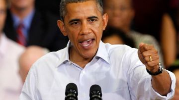 Barack Obama durante su discurso en la secundaria Green Run en Virginia Beach.
