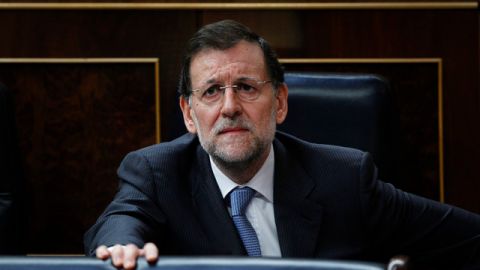 Mariano Rajoy, el presidente español, cuando defendía un paquete de austeridad de 65 millones de euros.