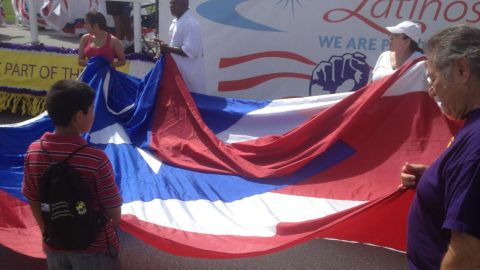 La bandera puertorriqueña también brilló en el desfile.