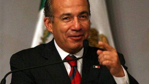 Felipe Calderón durante su visita a Los Ángeles.