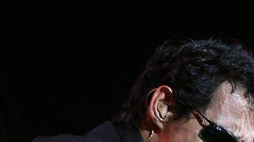 El cantante estadounidense Marc Anthony durante un concierto ofrecido en Madrid.