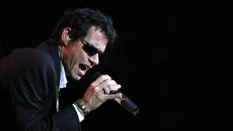 El cantante estadounidense Marc Anthony durante un concierto ofrecido en Madrid.