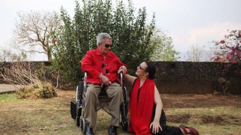 Chavela Vargas, con su amiga y admiradora Martirio, la pasada primavera.